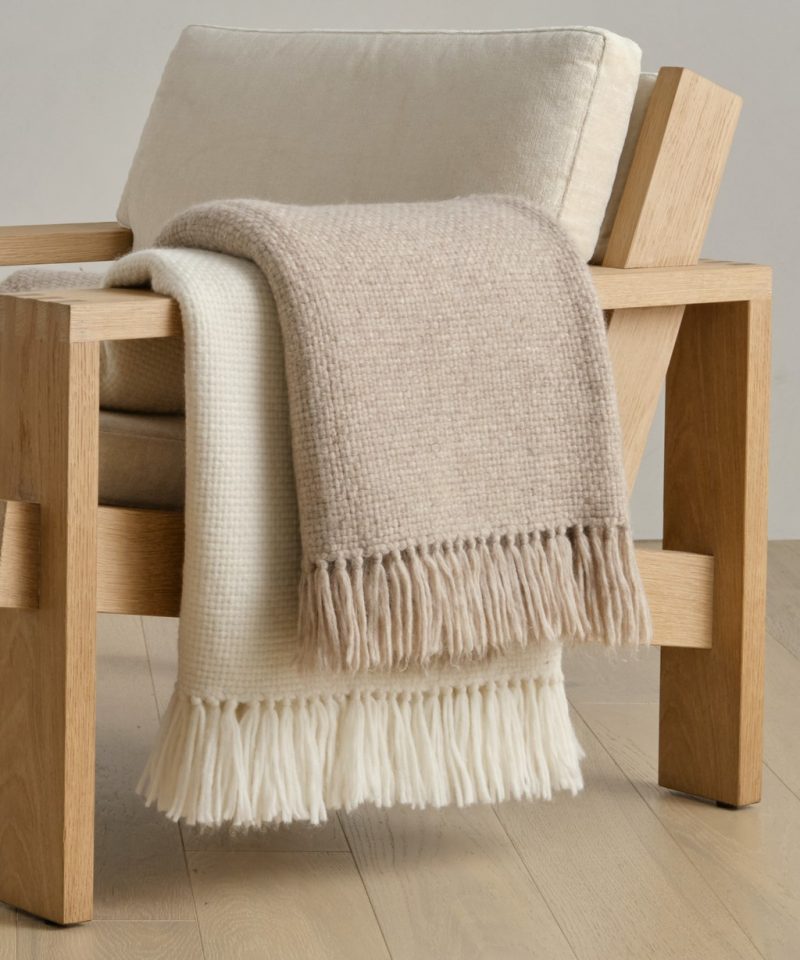 Alpaca Basketweave Throw Bed & Bath Oatmeal