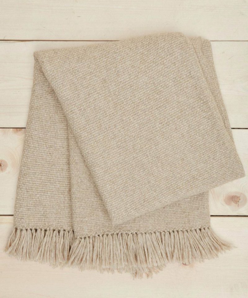 Alpaca Basketweave Throw Bed & Bath Oatmeal