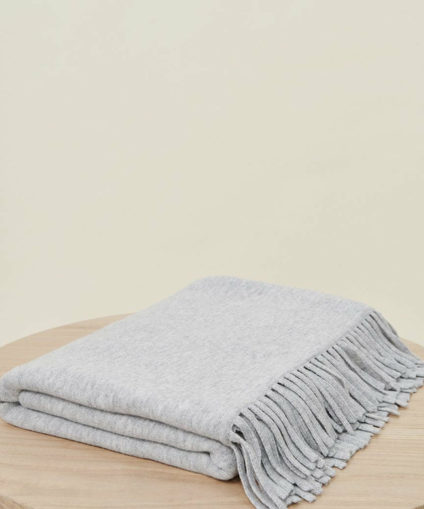 Alpine Wool Throw Bed & Bath Light Grey