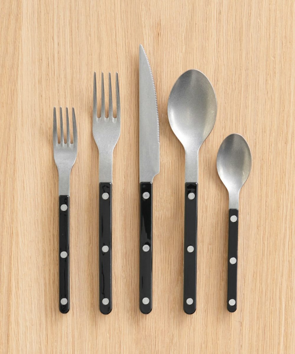 Bistro Vintage Finish Cutlery Set Flatware Black