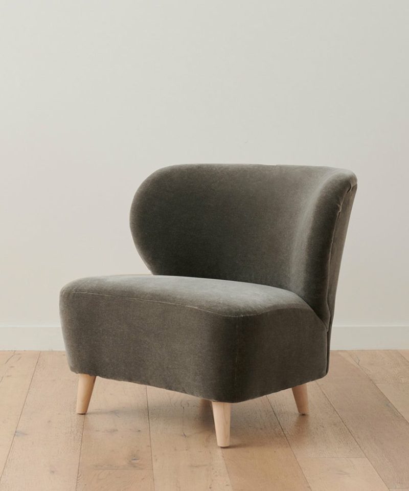 Brentwood Chair Accent Chairs Pewter Mohair