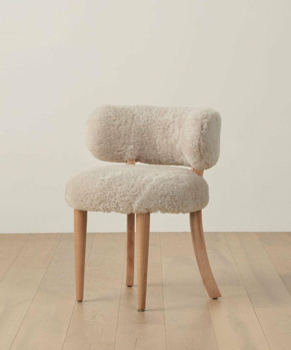 Brentwood Dressing Chair Accent Chairs Light Taupe Shearling