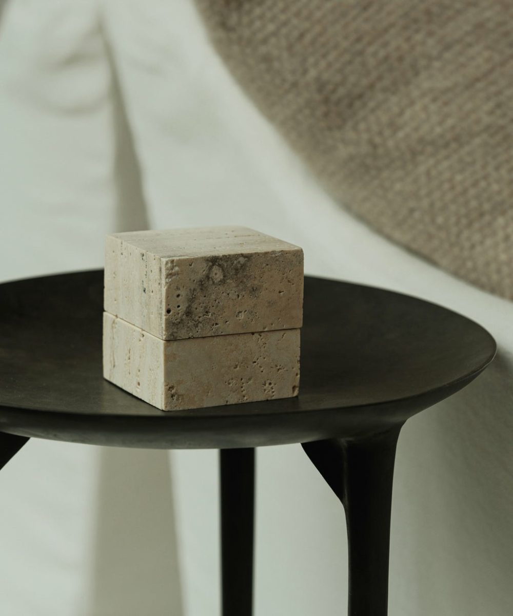 Cube Box Decorative Accessories Travertine