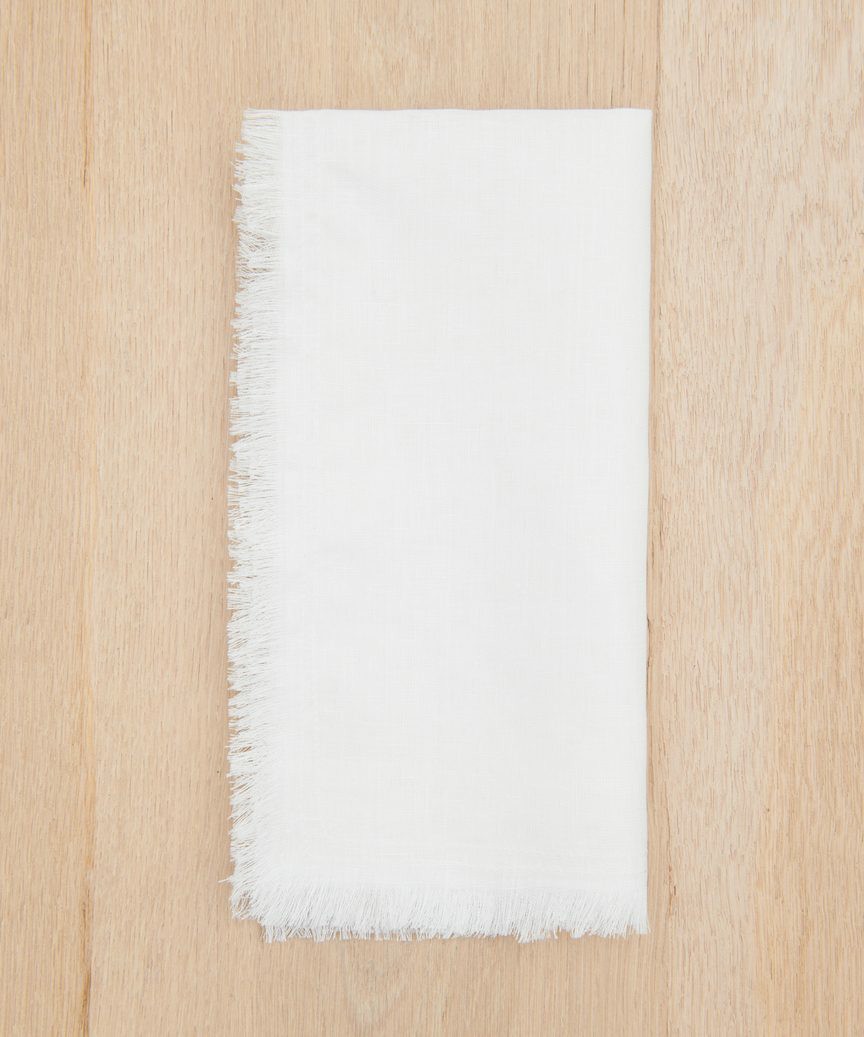 Frayed Linen Napkin Kitchen & Dining Ivory