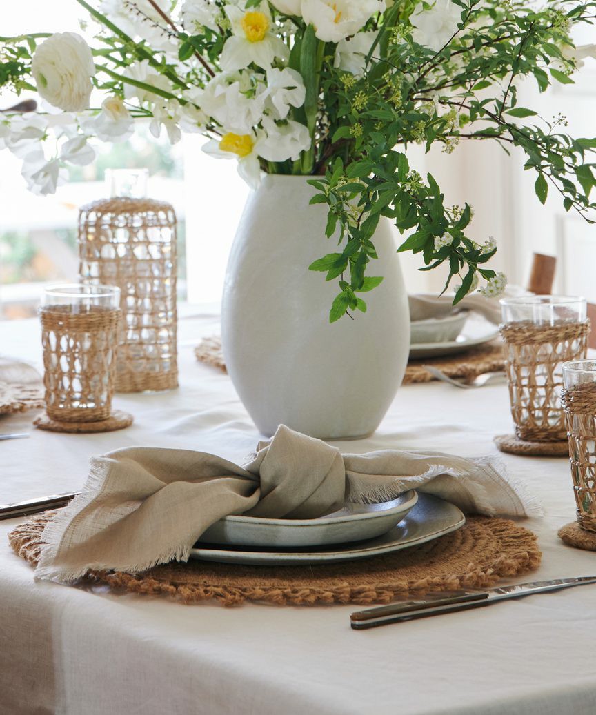 Frayed Linen Napkin Kitchen & Dining Natural