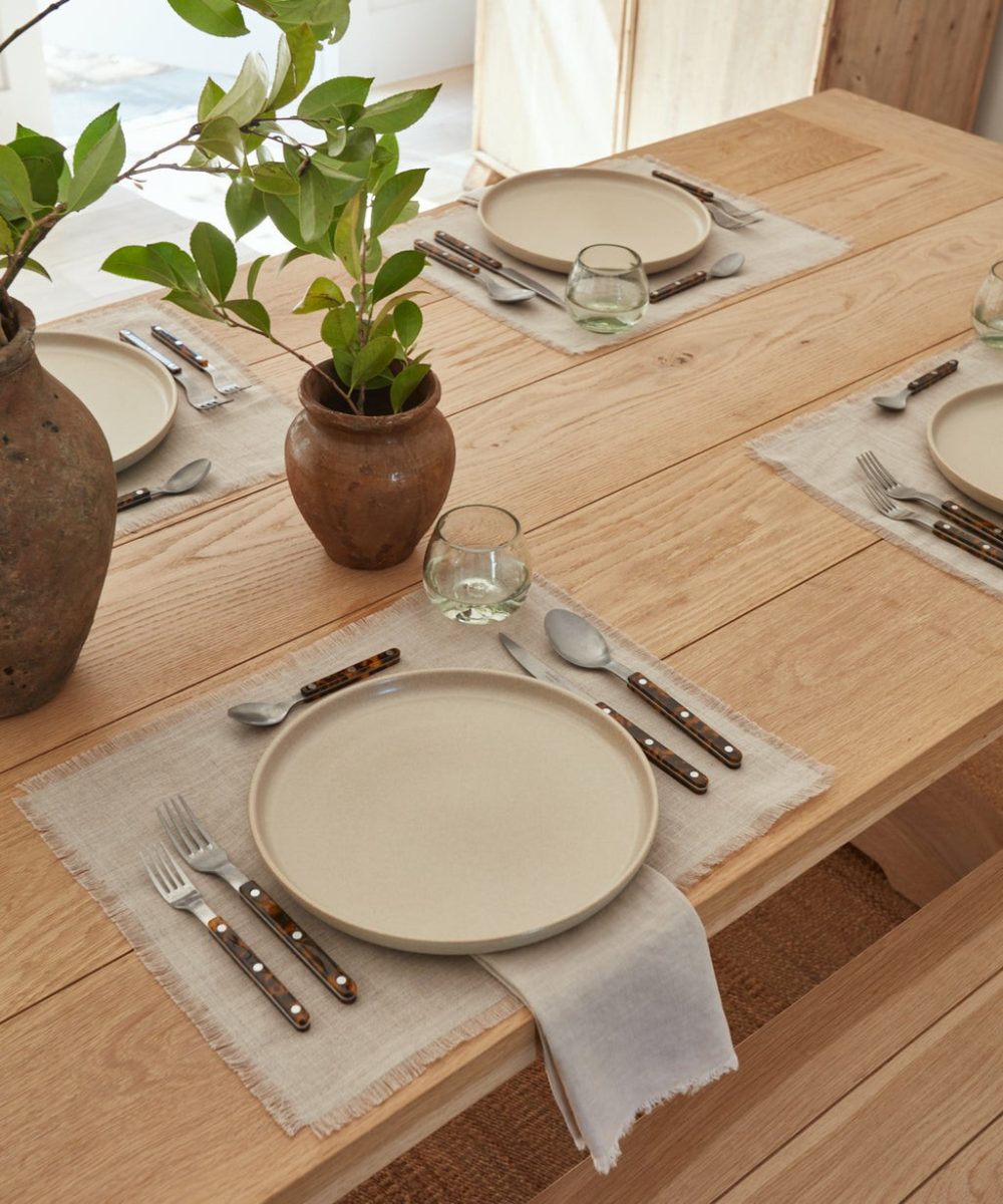 Frayed Linen Placemat Kitchen & Dining Natural