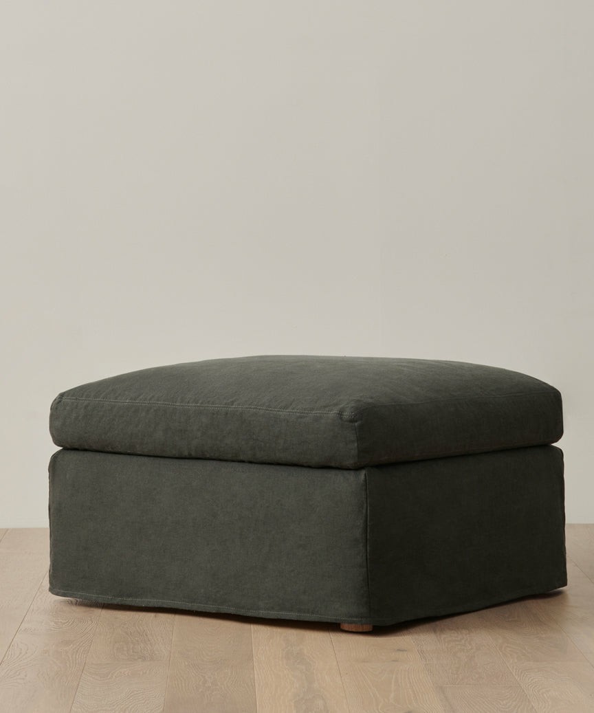 Harbor Ottoman Furniture Slate Linen