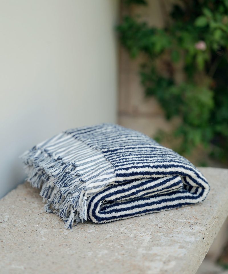 Laguna Beach Towel Bath Towels Indigo Stripe