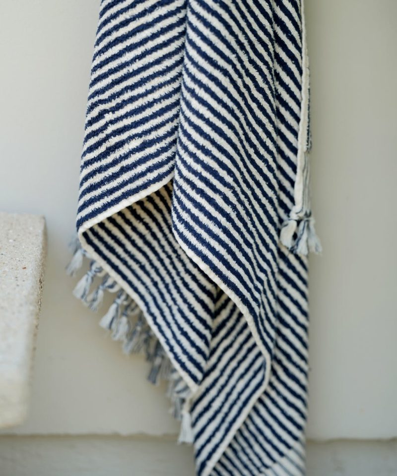 Laguna Beach Towel Bath Towels Indigo Stripe