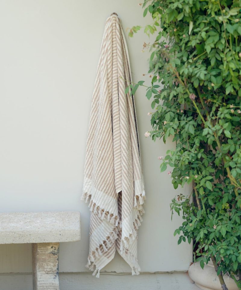 Laguna Beach Towel Bath Towels Oatmeal Stripe