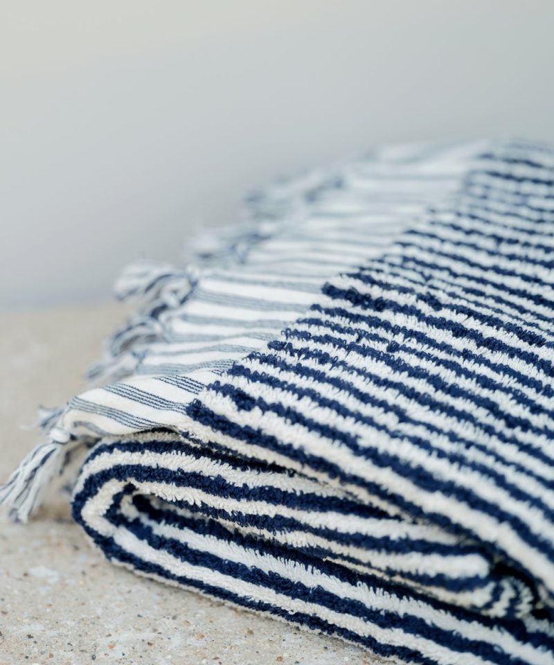 Laguna Beach Towel Bath Towels Indigo Stripe