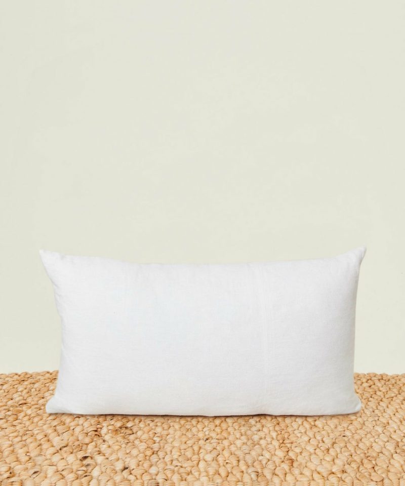 Linen Lumbar Pillow Bed & Bath White