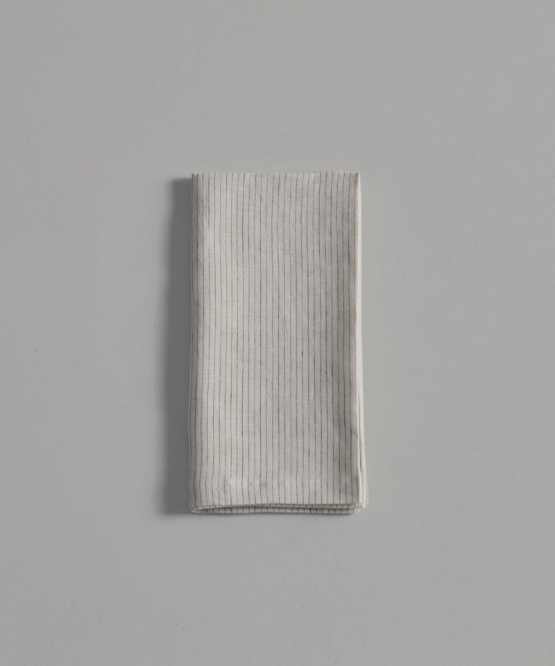 Linen Napkin Dinnerware Black Stripe