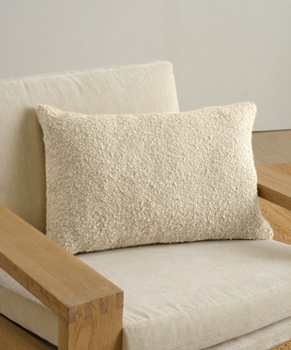 Nell Boucle Lumbar Pillow Bed & Bath Ivory