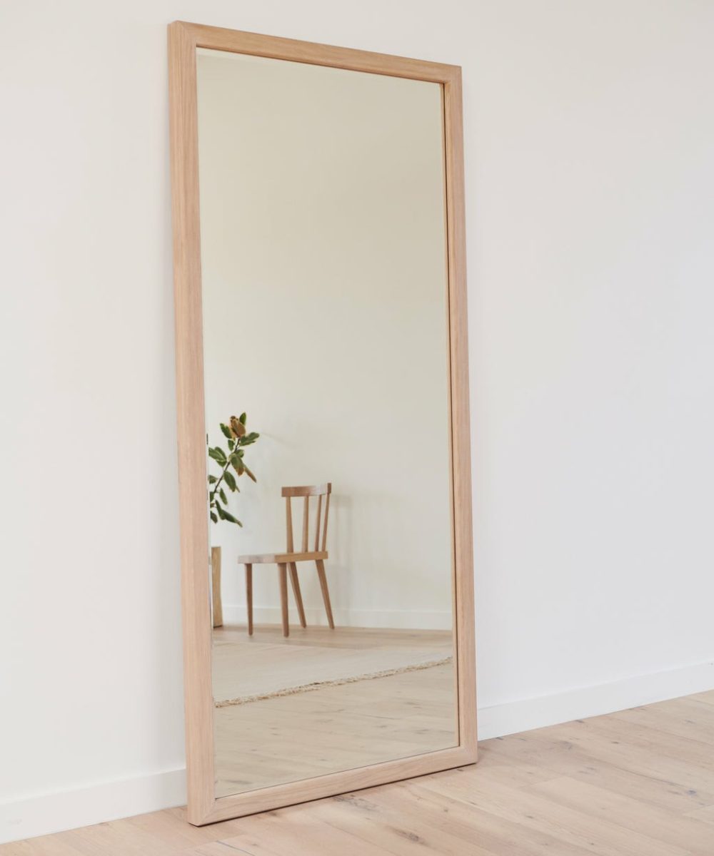 Oak Floor Mirror Home Décor Natural