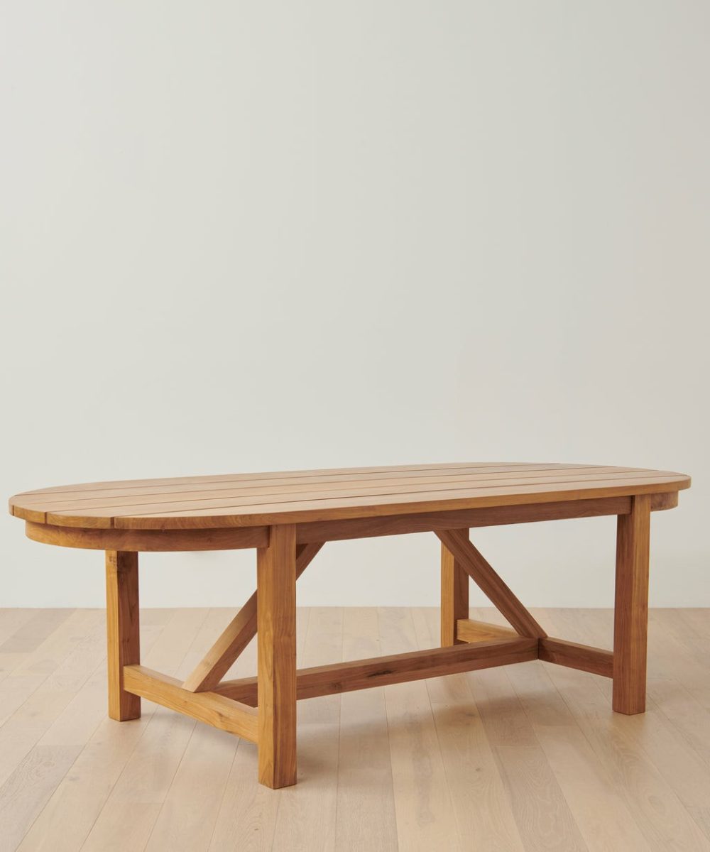 Outdoor Montecito Oval Dining Table Dining Tables Teak