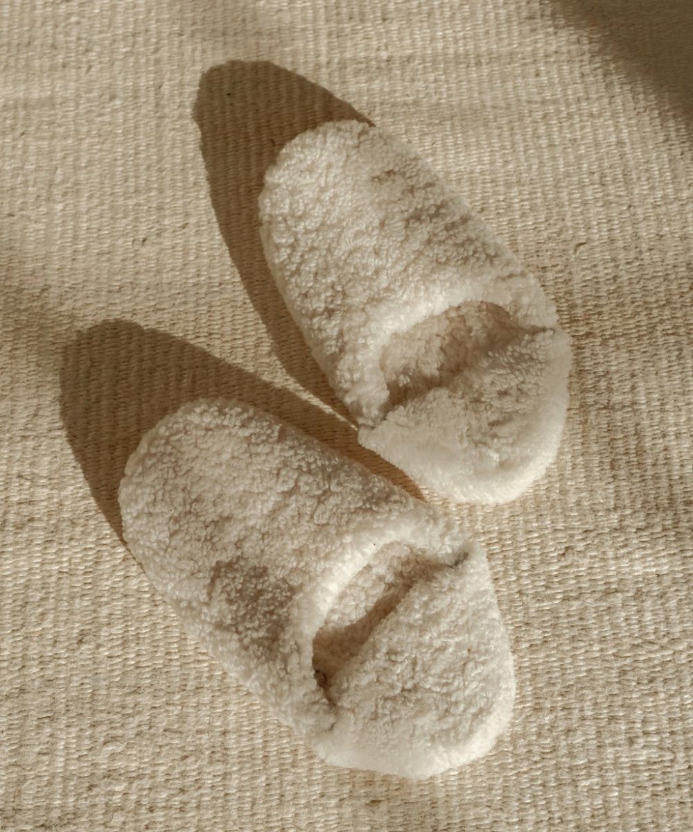 Shearling Moroccan Slipper Bed & Bath Ivory